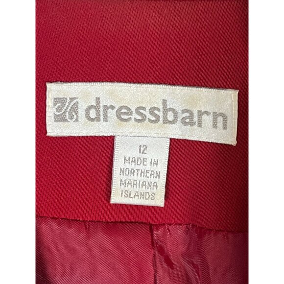 Dressbarn Workwear Retro Blazer 12 Red Office Classic Chic Preppy Old Money 80s - Picture 2 of 10